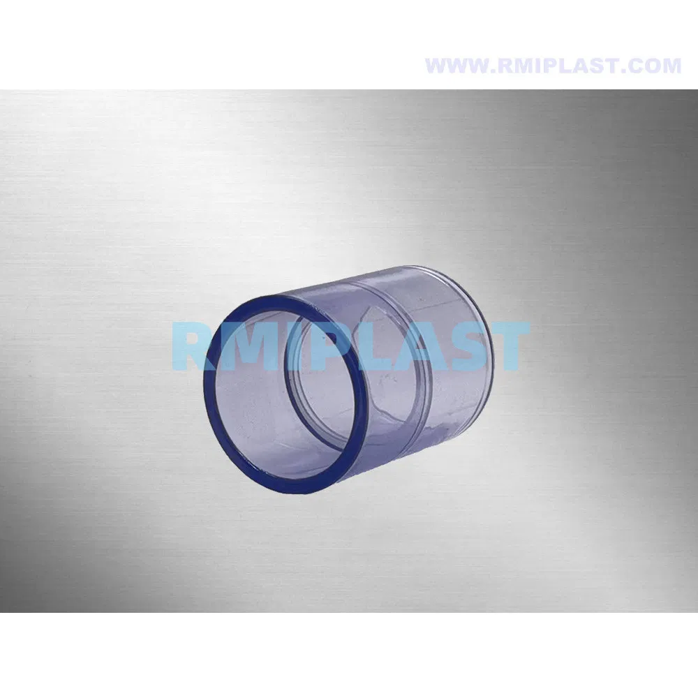 Pipe Fittings Clear PVC Coupler Plastic Connector Clear UPVC Equal Coupling by Pn16 DIN for Water
