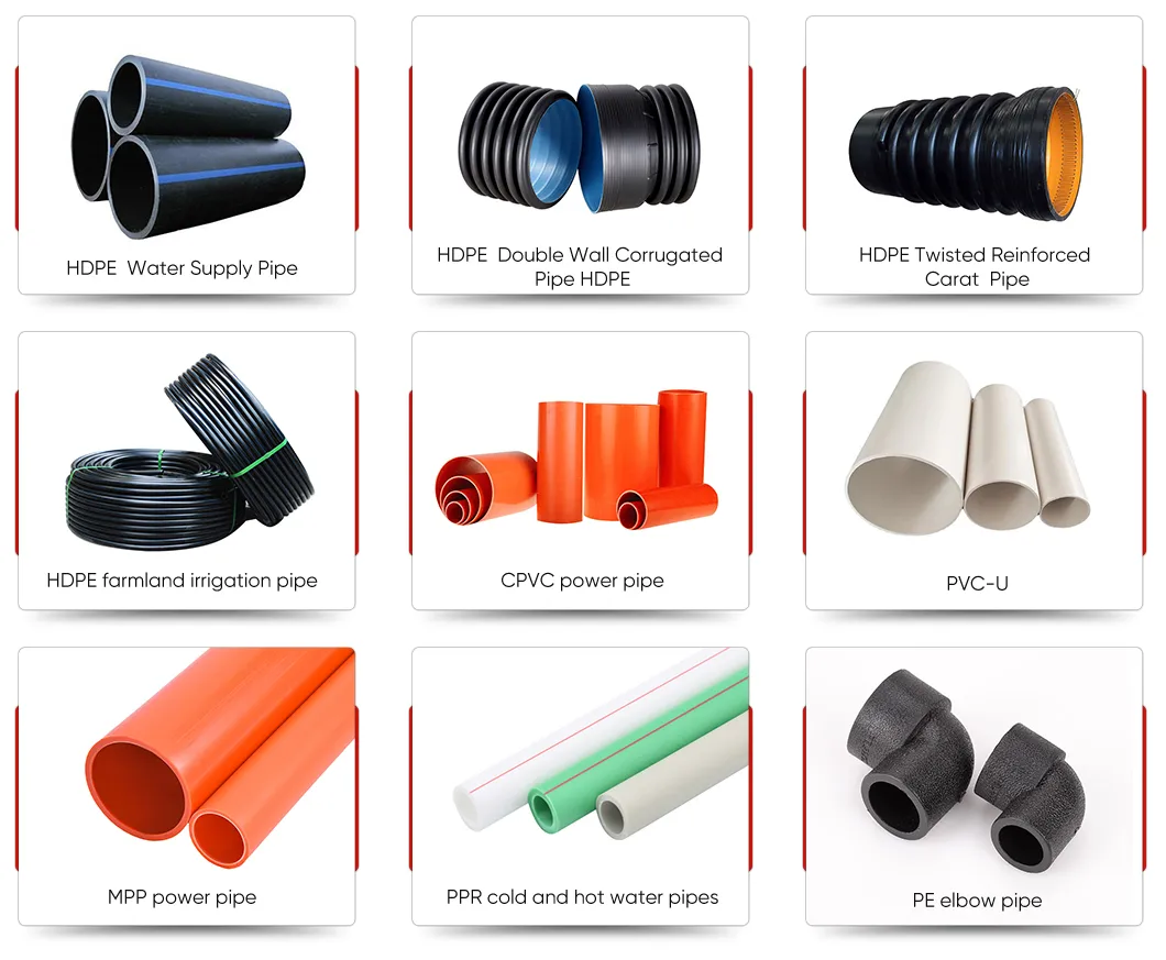 HDPE Black Plastic Drainage Pipes DN400mm Sn8 PE Double Wall Corrugated Pipe and Sewage Pipeline