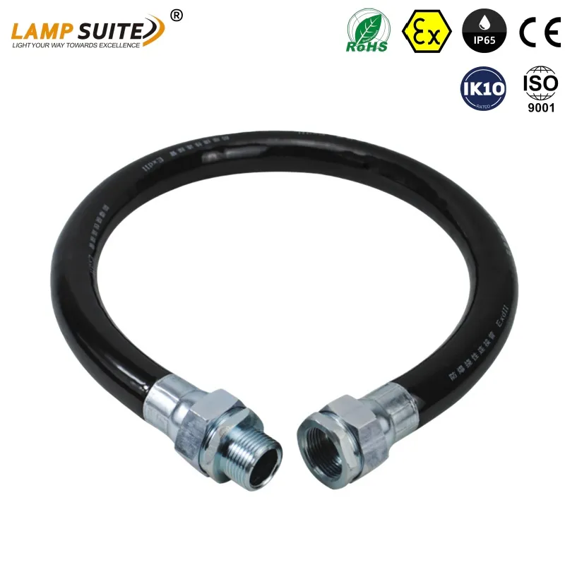 ATEX Customizable Length 30cm 50cm Rubber Explosion Proof Flexible Metal Conduit