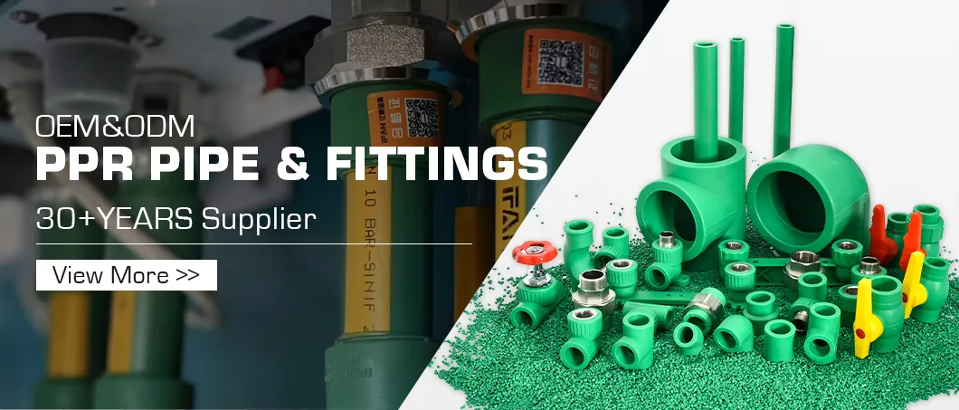 Ifan GB/T 18742 PPR Water Pipe Fittings 20-125mm PPR Fittings Green and White Color Brass PPR Pipe Fitting