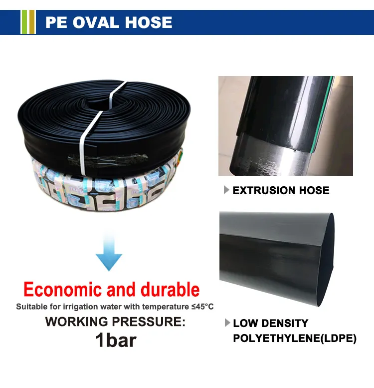 Premium Grade PVC Irrigation Layflat Hose 50mm (Approx 2 inch) for Efficient Agricultural Water Supply. UV Stabilized Flexible Pipe for Surface Drip Lines