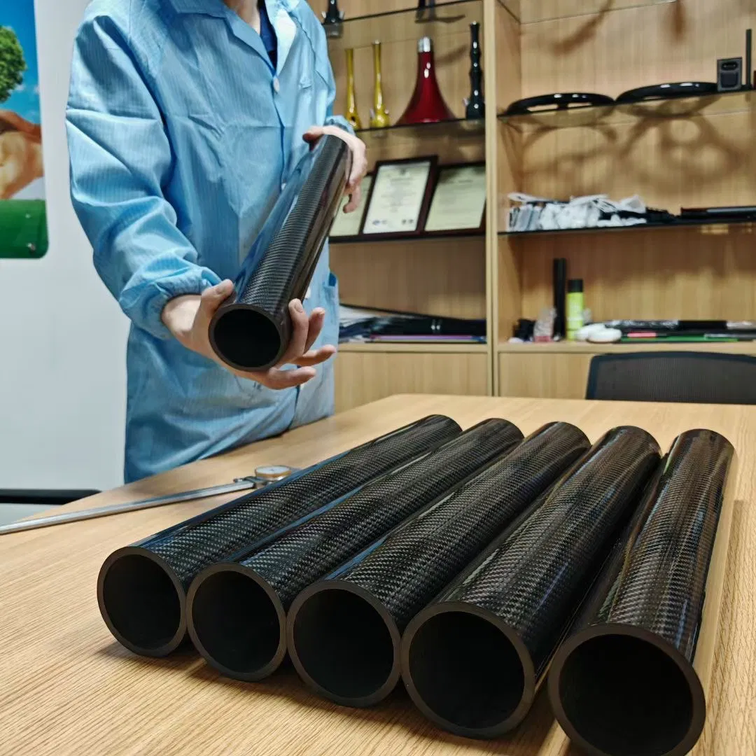 Multiple Sizes Carbon Fiber Tube Roll Wrapped Glossy and Matte Plain Twill Weave 3K Carbon Fiber Pip