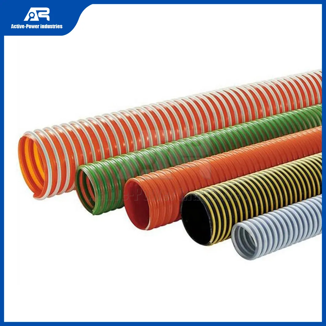 Active-Power Industries Rigid Suction Hose Distributor China a-Type Anti-Static PVC Transparent Steel Wire Spiral Reinforced Hose Suction Pipe