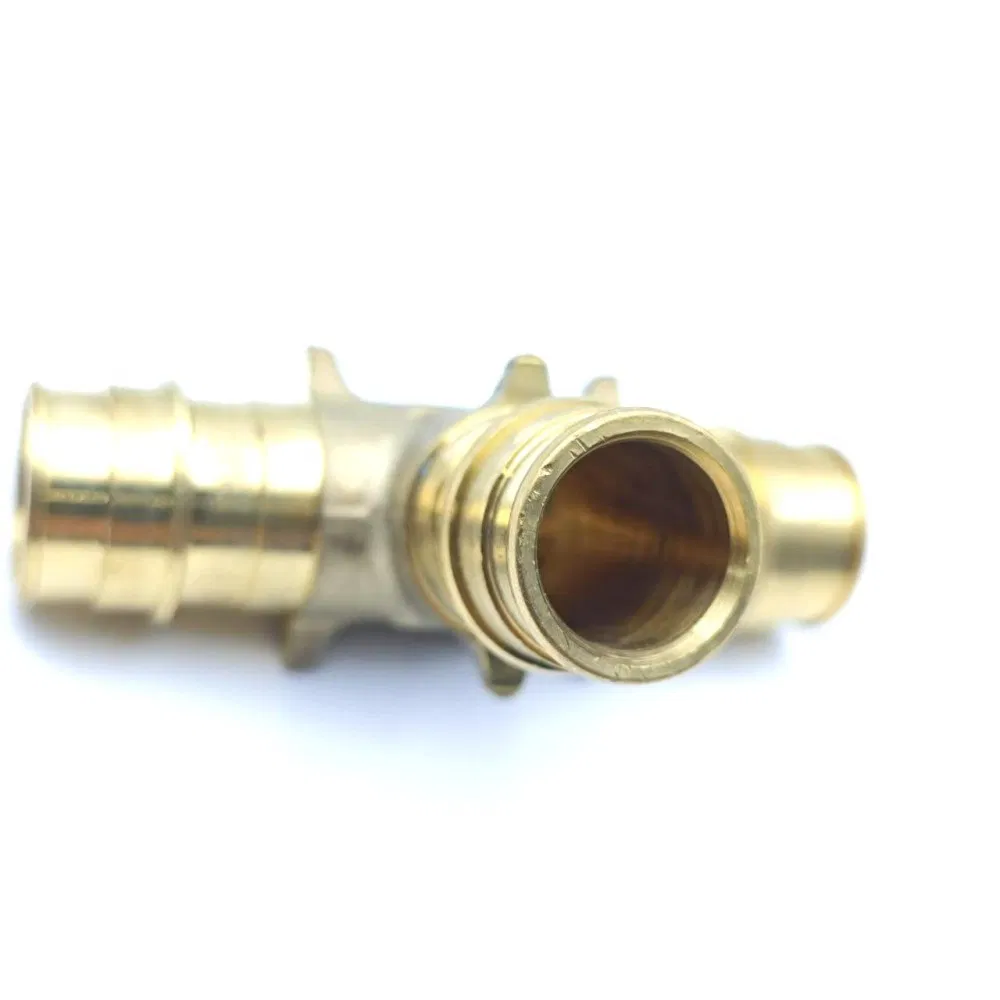 China Brass Pex Pipe Fitting Tee Crimp Fitting Socket for Plumbing and PE Pipe