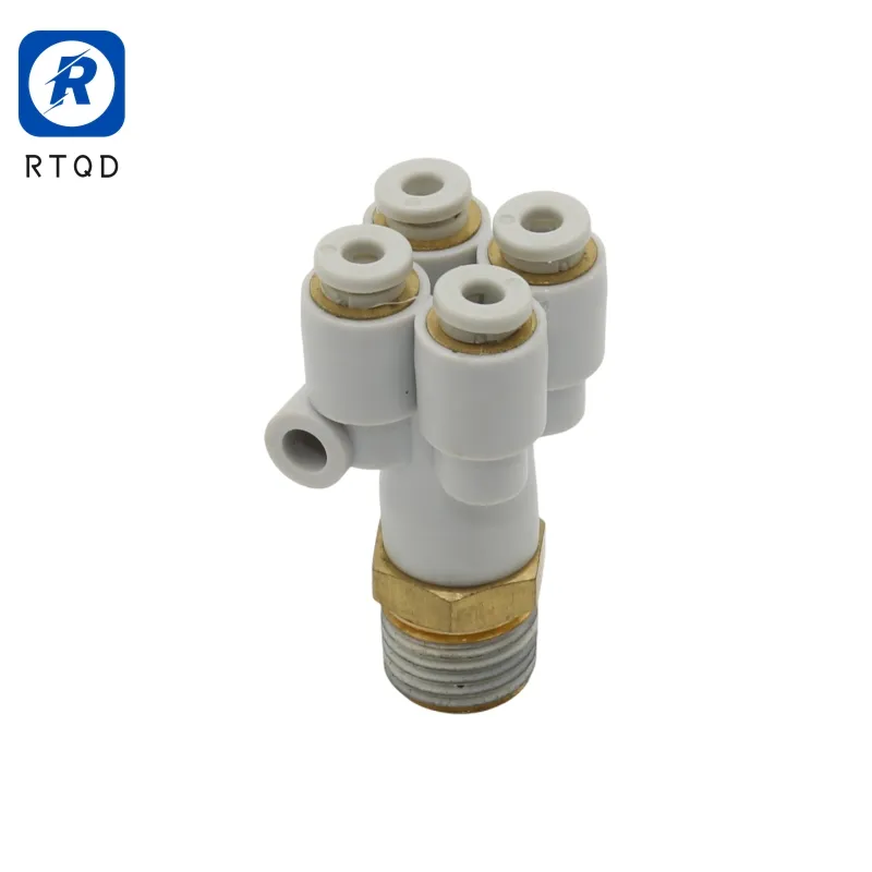 Pneumatic Y-Type Five Way Connector Kb2ud Male Thread PU Trachea Four-Pipe Quick Connector