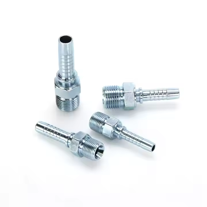 Versatile Hydraulic Pipe Fitting with Silver Zinc Plated Finish