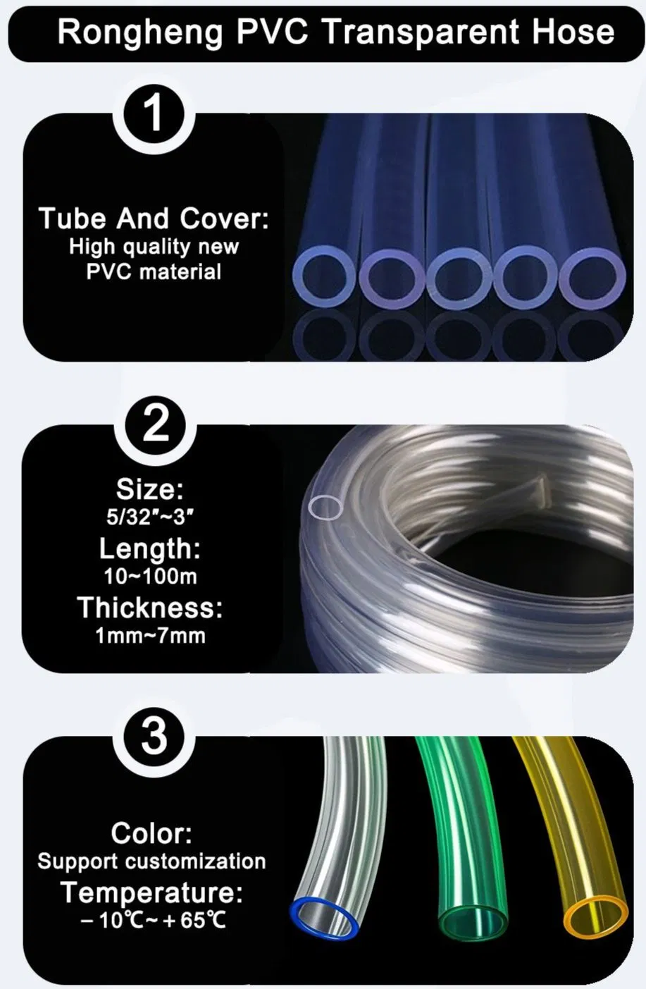 Small Water Flow Transparent PVC Soft Water Pipe for Industry and Aquaculture