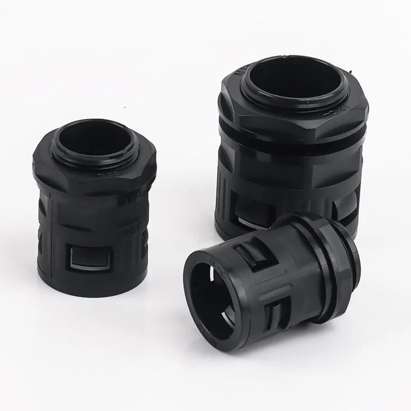 Heavy-Duty Waterproof Nylon Pipe Connectors in Black and Grey
