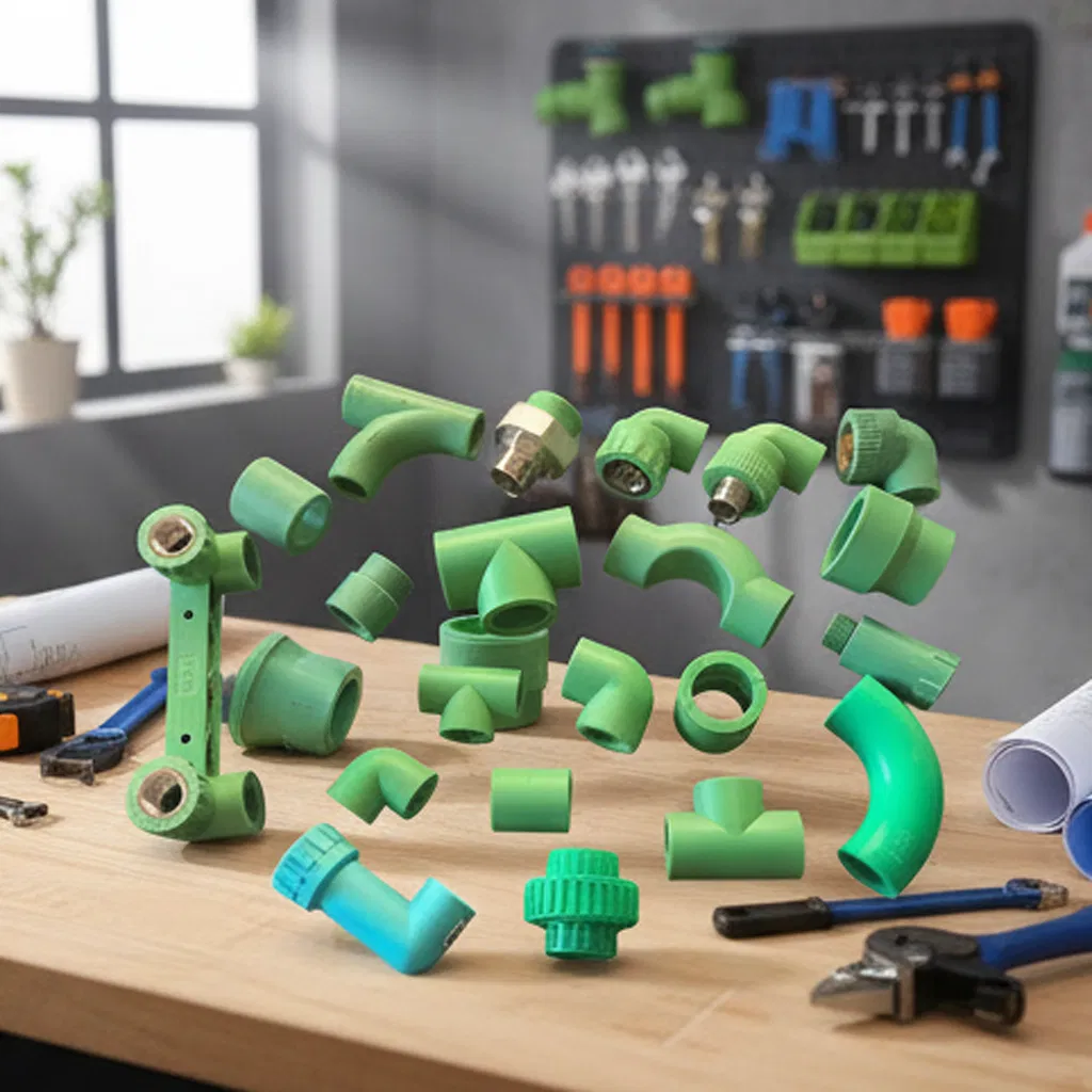 PPR Fittings Gray Green White Yellow Coupling with Tees for Extreme Temperature Resistance