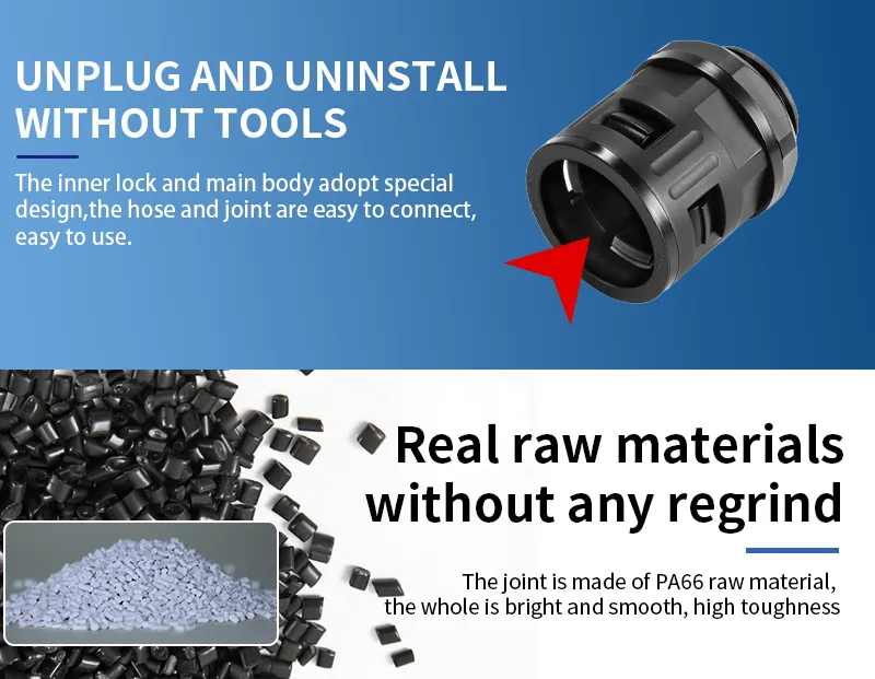 M12*1.5-Ad10.0nylon Plastic Quick Hose Connector for Flexible Pipes Nylon Cuick Connector