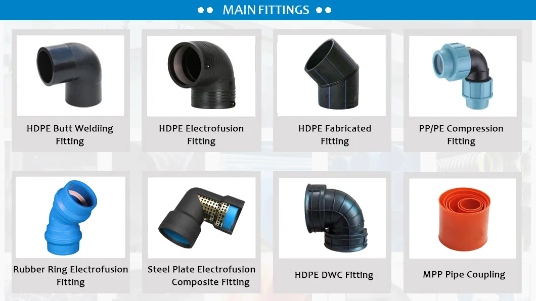 Plastic HDPE Pipe Fitting Butt Welding PVC PPR Polyethylene SDR11 Water Supply