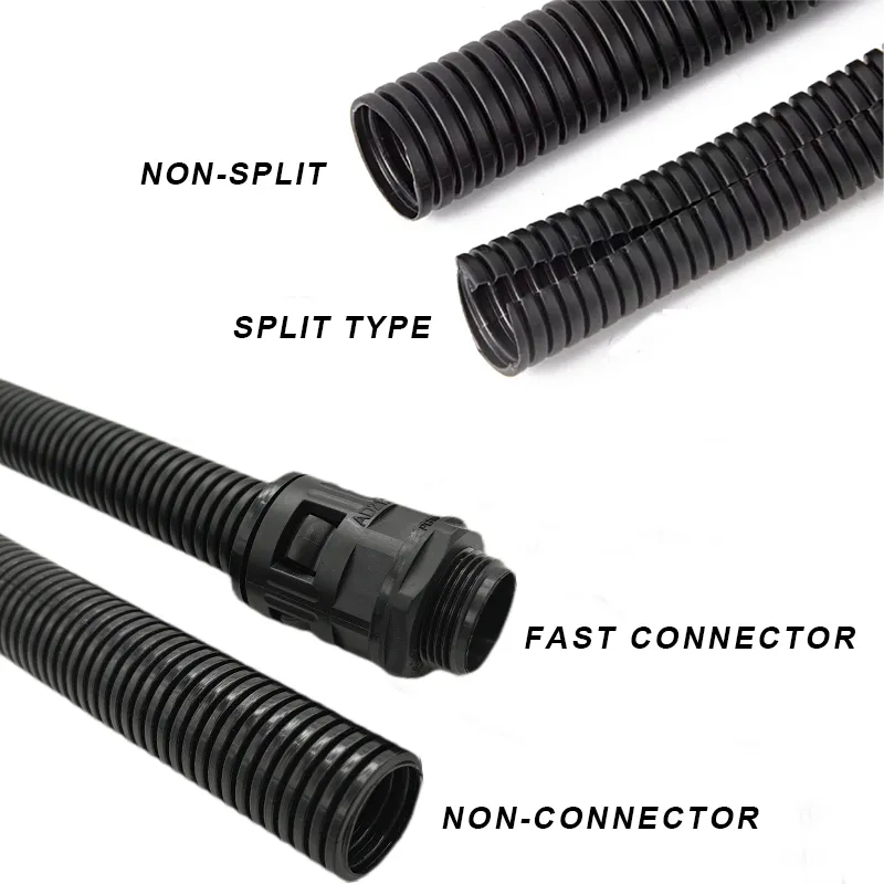 China Factory Price Nylon PA Plastic Flexible Corrugated Pipe