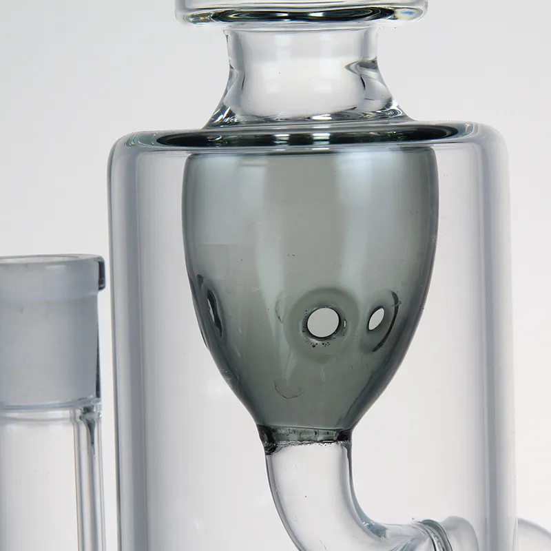 Customized Glass Hookah Pipe Black U-Shaped Porous Filter Cycle Glass Smoking Water Pipe