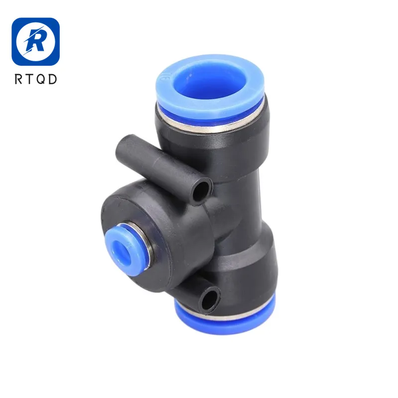 Air Hose Fittings Types T Shape 3-Way Pneumatic PE Tee Tube Connector Pipe Fitting