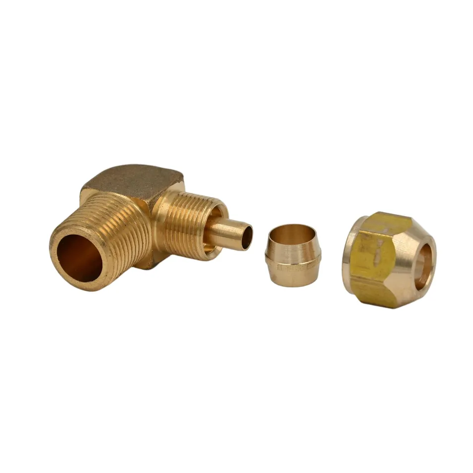 Brass Compression Fitting Elbow Pneumatic Nylon Pipe Fitting