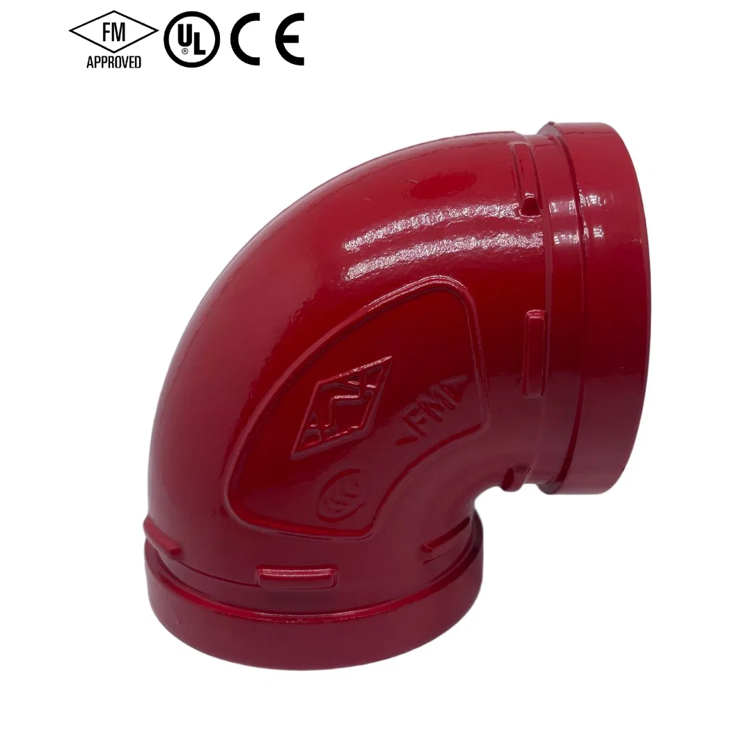 FM UL Ductile Iron 90 Degree Water Elbow Grooved Pipe Fittings