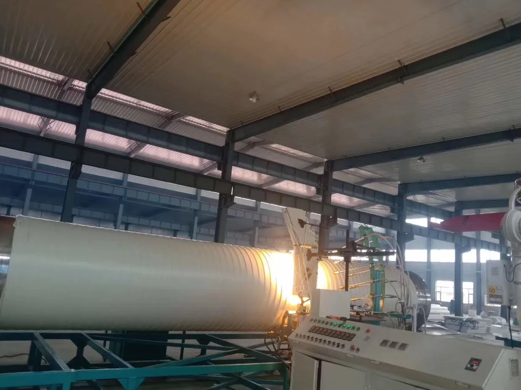 Plastic HDPE PE Mpp PPR Pert Double Solid Hollow Wall Spiral Winding Tanks Corrugated Pipe Gas Water Supply Sewerage Pipe Making Machine Extruder Extrusion Line