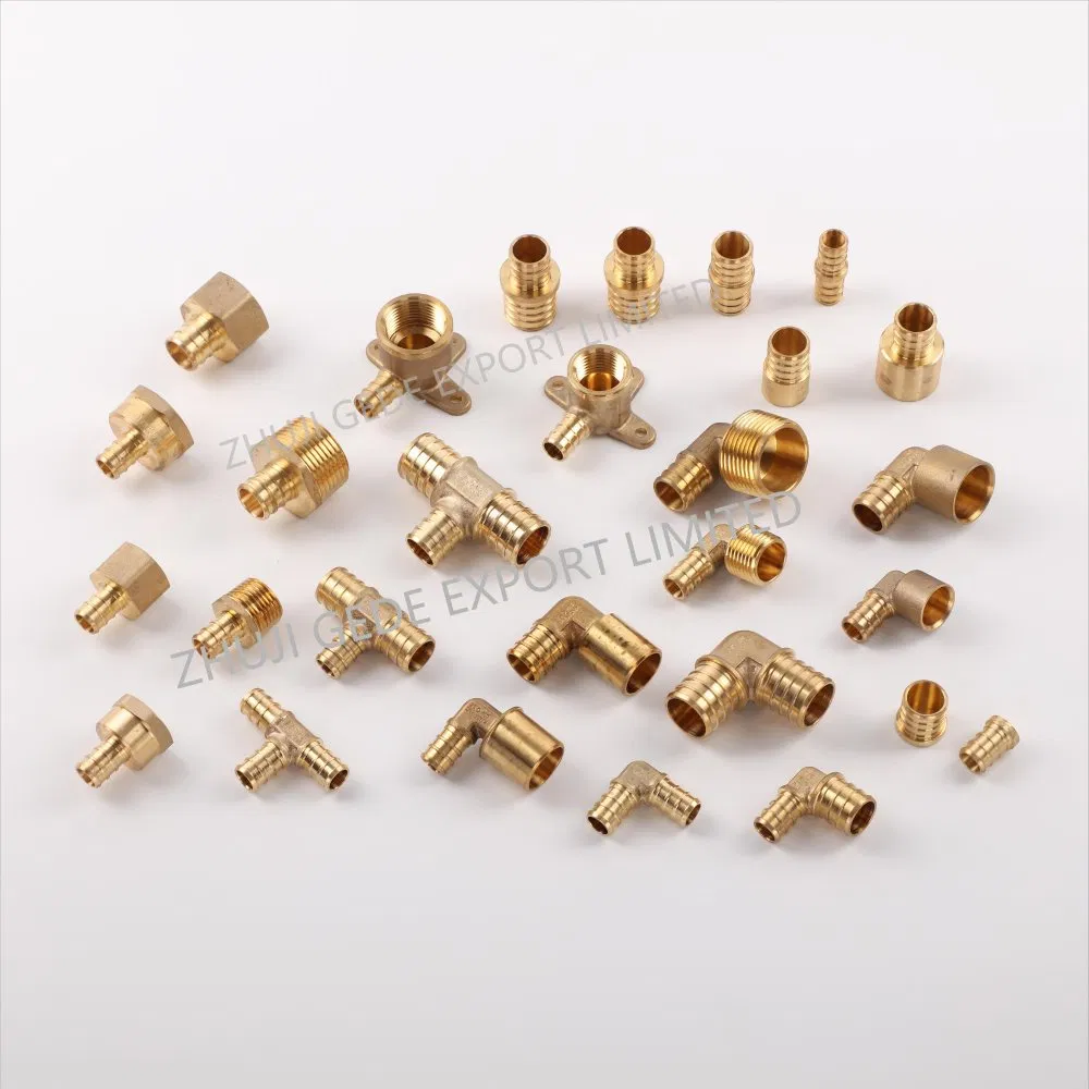 Pex Crimp Fitting Coupler Reducing Connector Socket Brass Fitting for Plumbing and PE Pipe