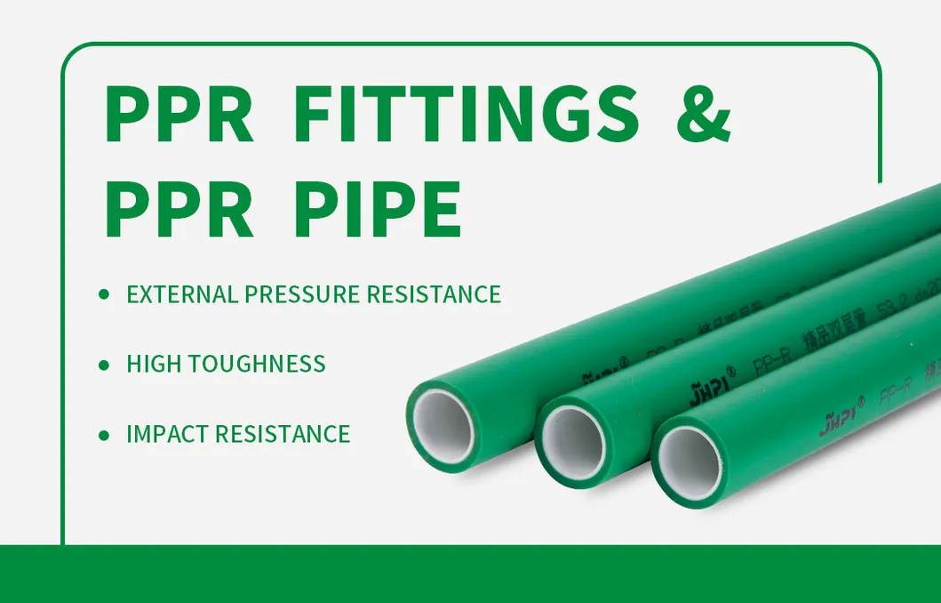CE Certified Green PPR/PVC/PE Hot and Cold Water Pipes for Household Building Urban Water Supply