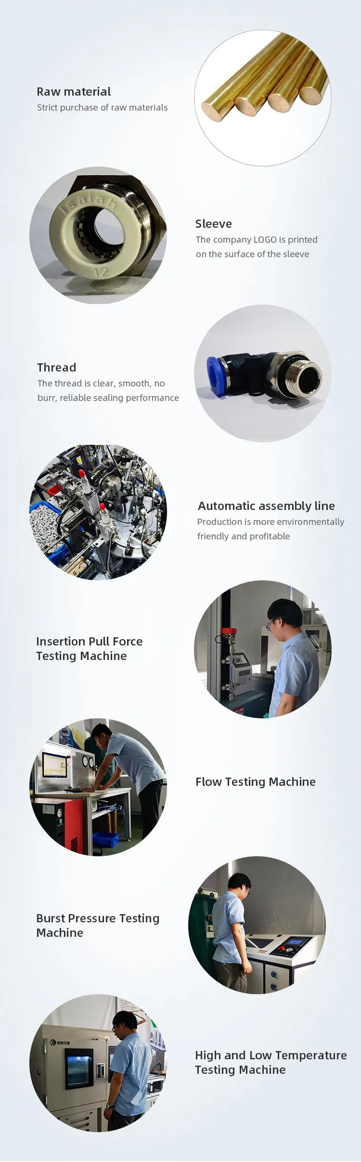 Pl G1/8" 1*/4" 3/8' 1/2" Thread 90 Degree Air Elbow Push in Brass Fittings