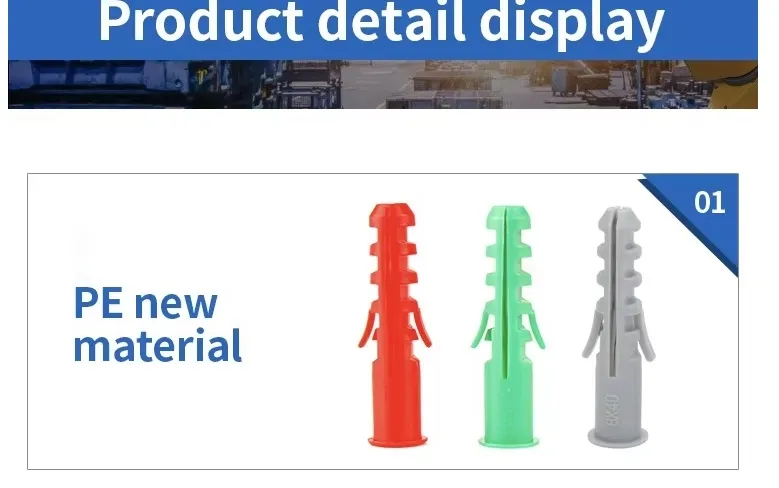 Factory Direct Supply Plastic Expansion Pipe Anchor Plug with Screw