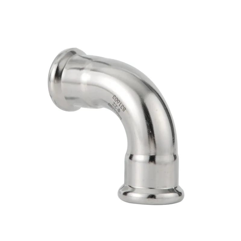 Cold Water Gas 304 and 316L Stainless Steel Press Plumbing Pipe Fitting Adaptor Union Bend 90° 