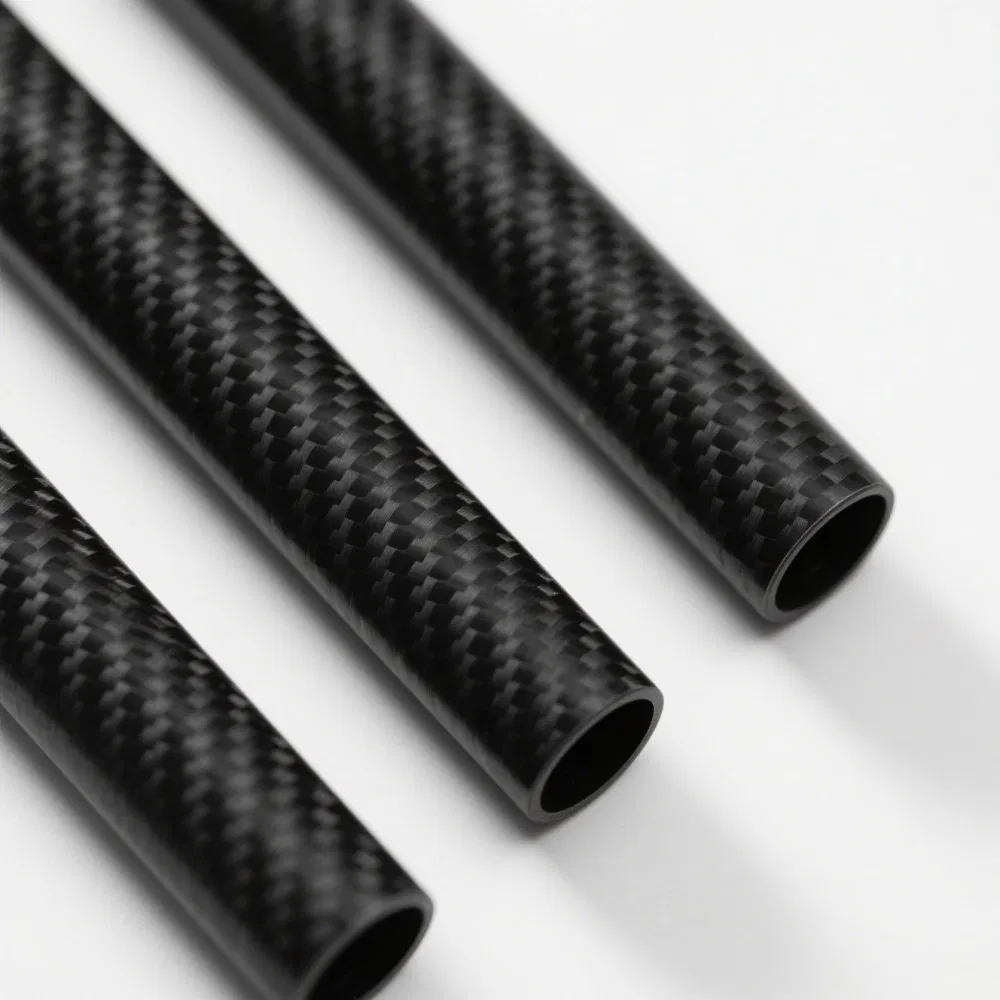 Custom Carbon Fiber Round Tube Matte Glossy Twill Plain Weave for Sport and Industrial Equipment