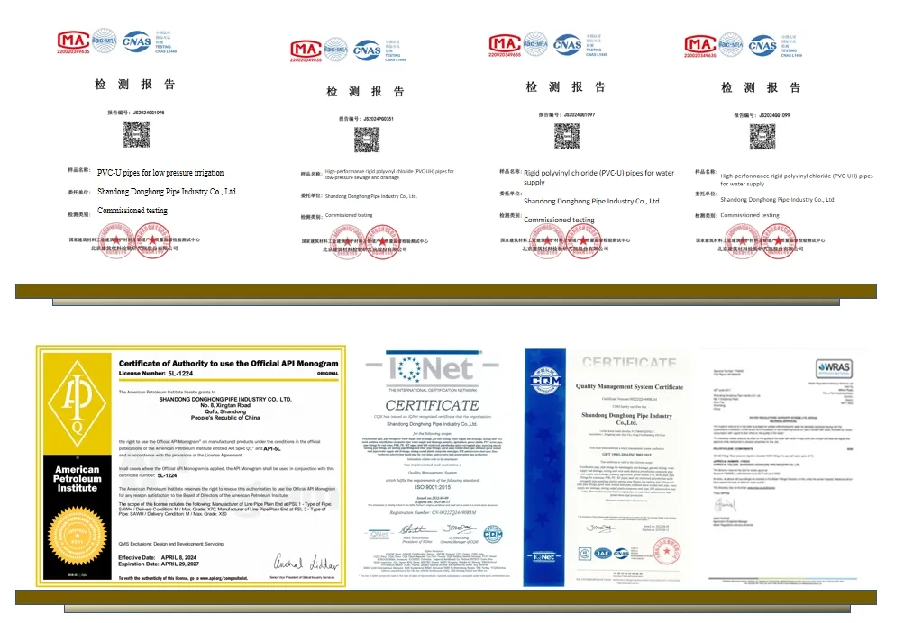 Dhpi Industrial PVC Pipe Factory Processing Lead-Free Salt Wastewater Hard Plastic Drainage Pipe ISO Standard DN 125/160/225/250/315mm