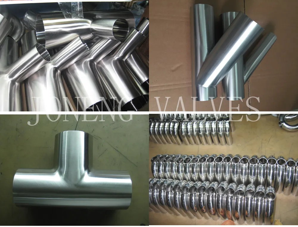 Stainless Steel Food Grade Welded Equal Long Tee Polishing Pipe Fittings