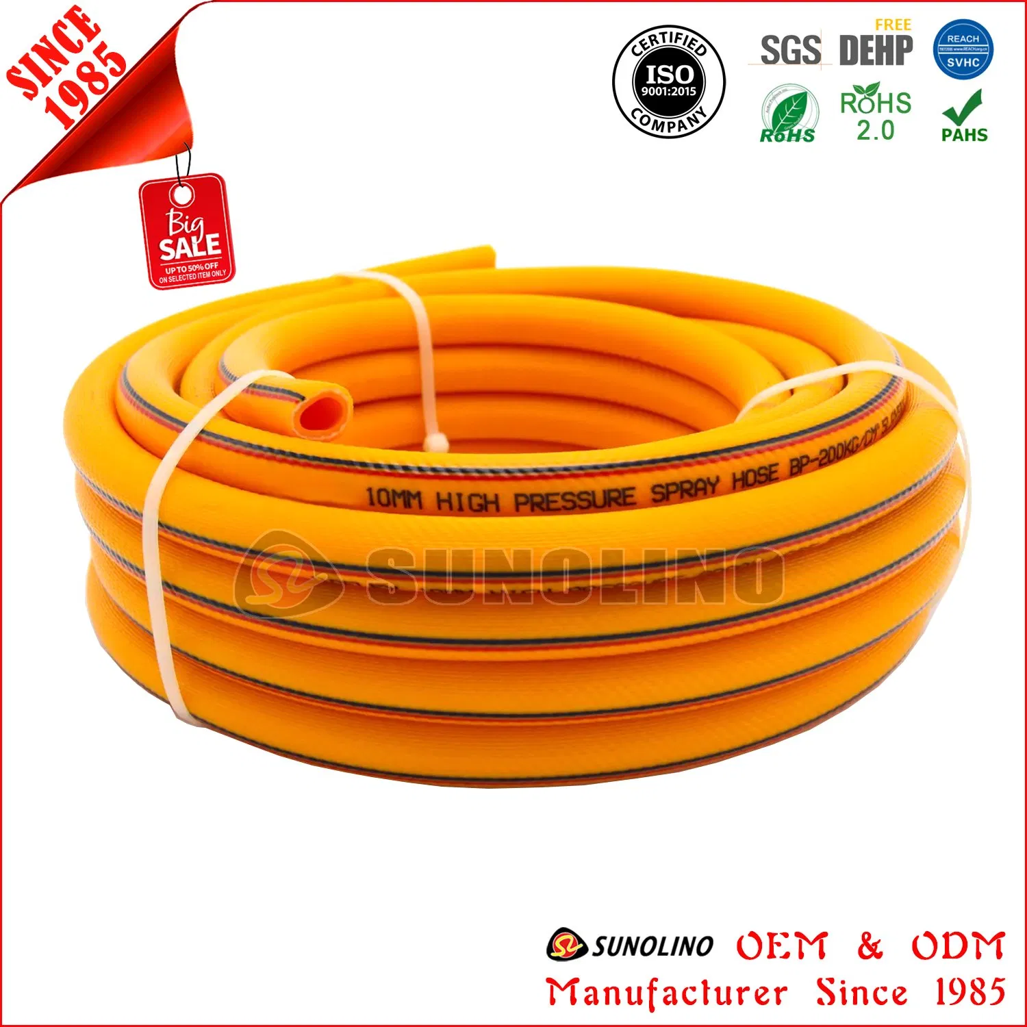 Food Grade Clear PVC Fiber Reinforced Drinking Water Pipe with FDA