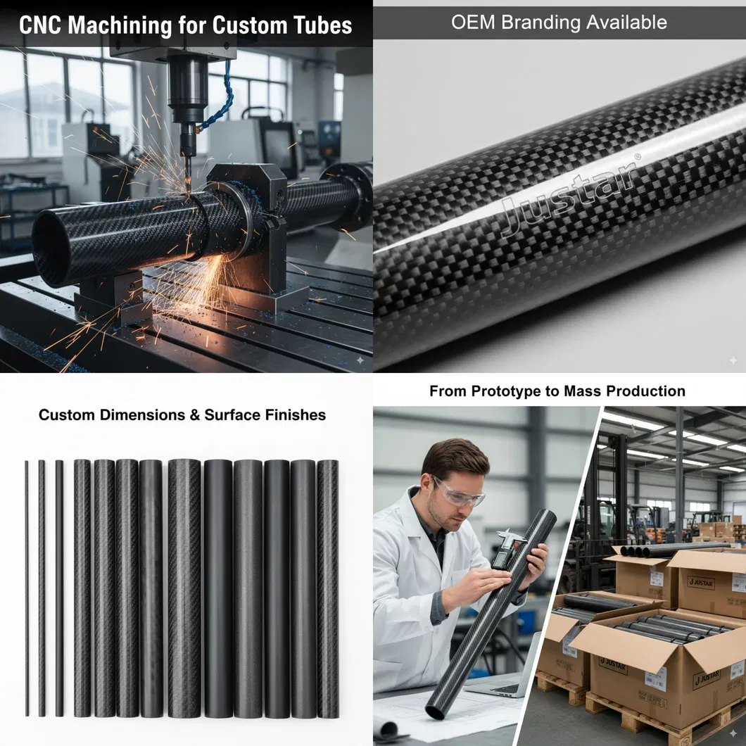 25FT Carbon Fiber Telescopic Tube Custom Design for Robotics and Machines