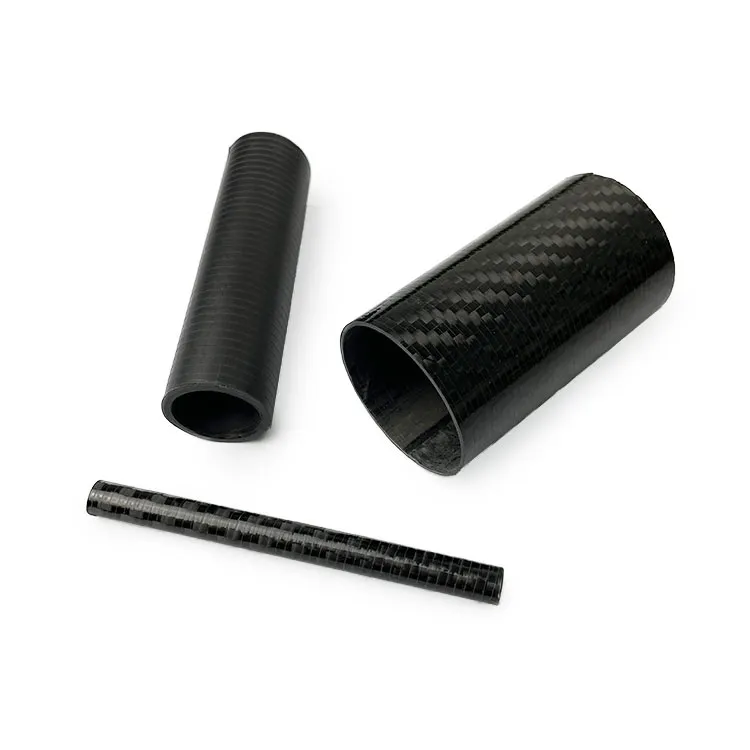 Factory Hot Sales Cfrp Pipes OEM 3K Black Pattern or Colored Finish Hollow Carbon Fiber Round Tube