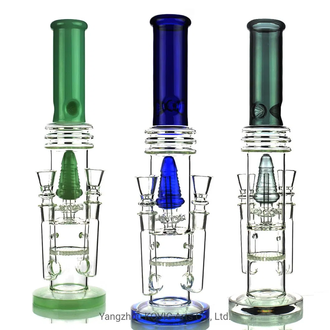 17" Water Pipe Double Socket Bowls M9 Chamber and Honeycomb Pipe Grinder Hookah Rolling Paper