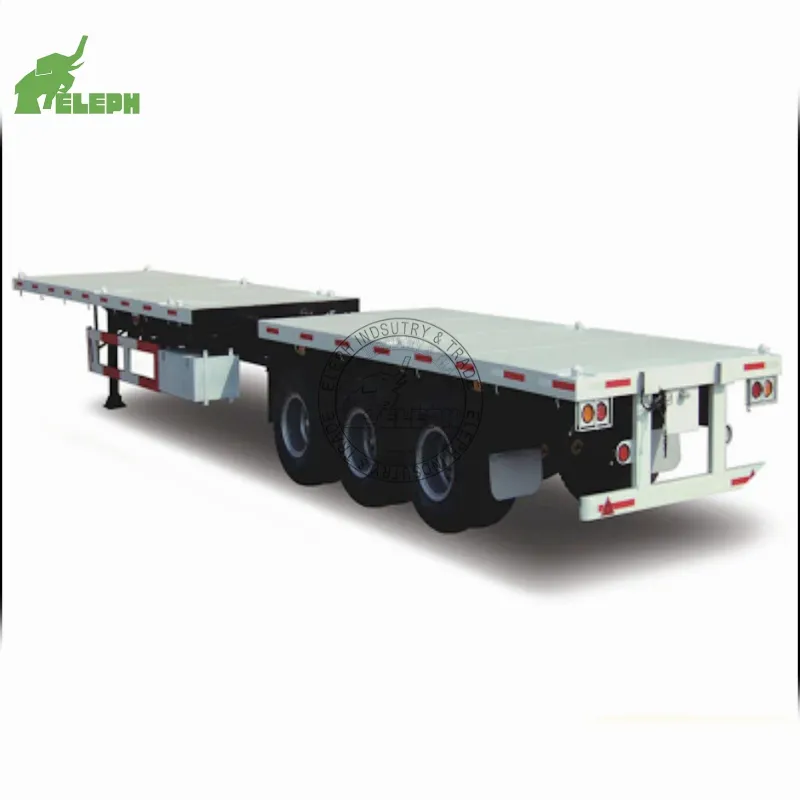 40-60 FT Extension Stretch Pipe Bricge Transport Flatbed Semi Trailer