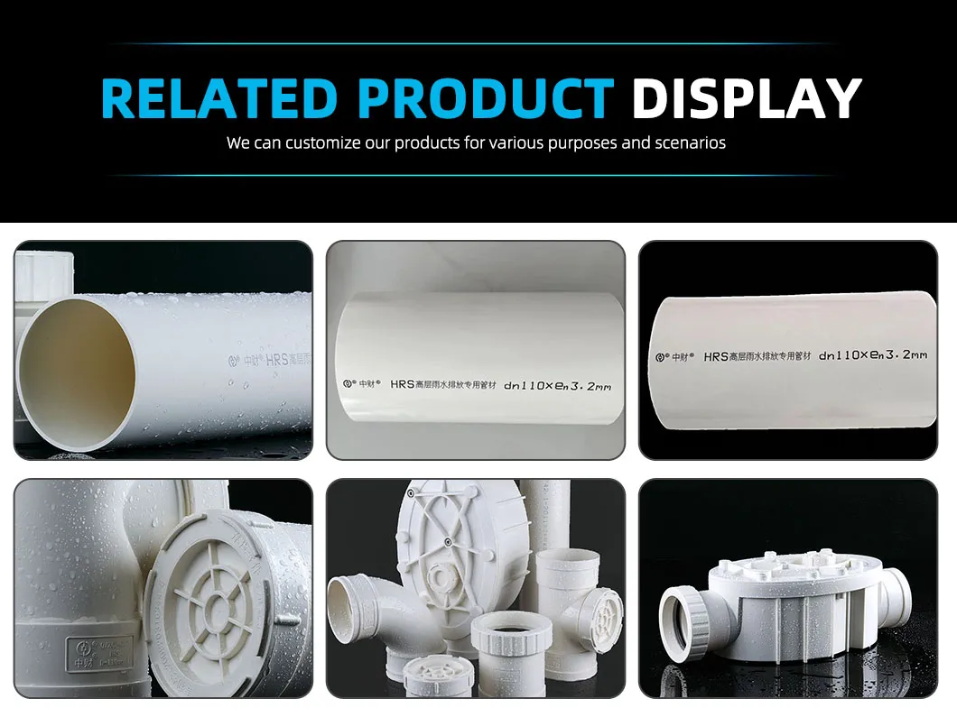Hotel Apartments Impact Resistance PVC Large Diameter Drainage Plastic Sewage Water Pipe