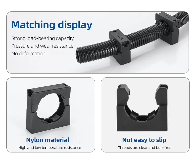 Ad25 Black Nylon Plastic Pipe Mounting Brackets for Agricultural Applications
