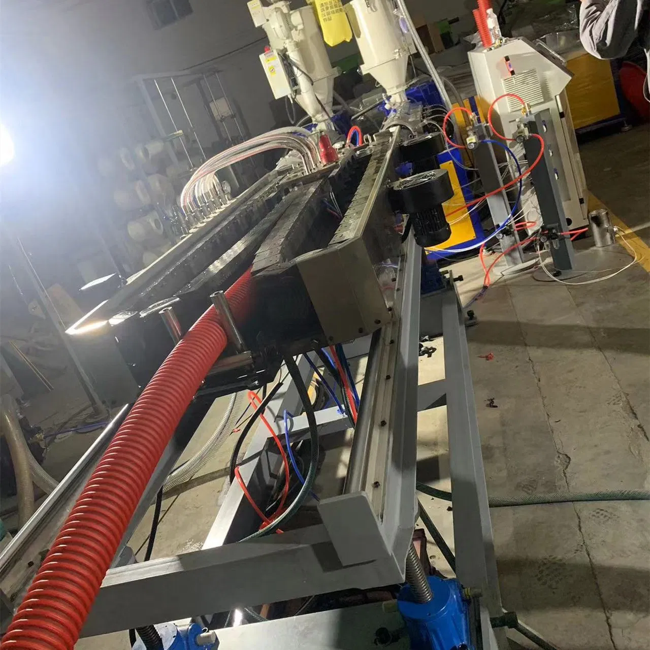 PVC PP PE EVA Double Walled Corrugation Pipe Hose Extrusion Production Line