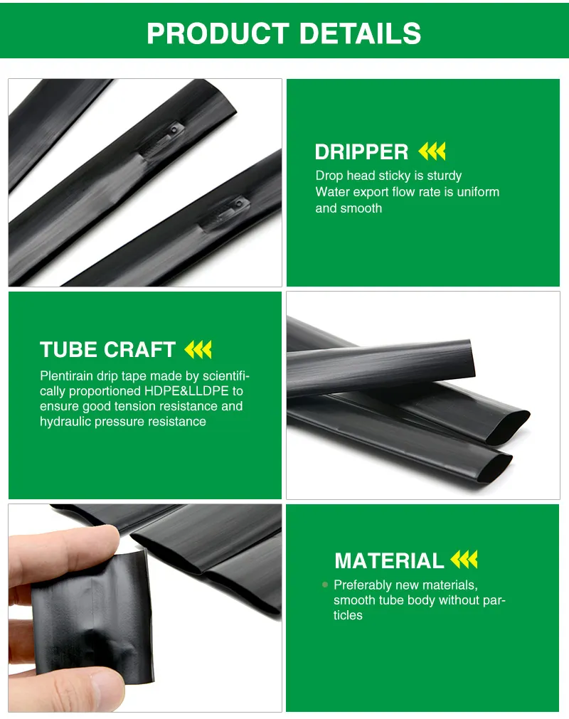 Drip Irrigation System Plastic 16mm Hose Emitter and Valve Fittings Flat Drip Tape for Agriculture Farm Potato Chili Peppers