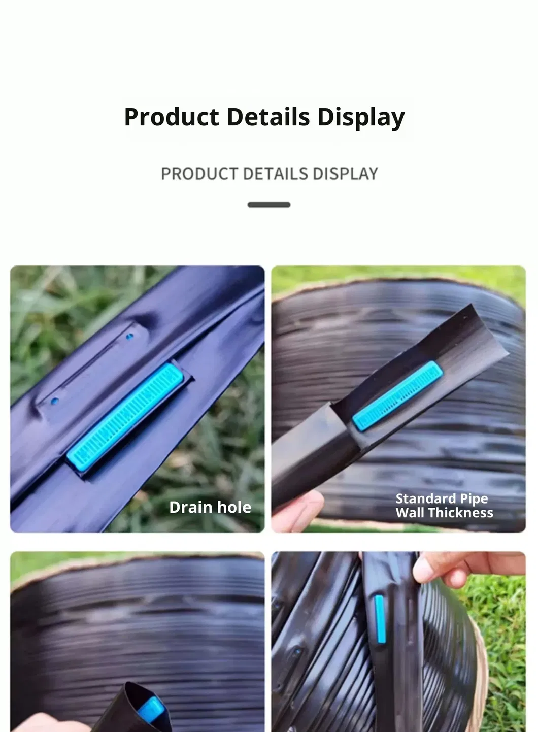 Hot Popular Agricultural Greenhouse HDPE Water Pipe for Commercial Farming Inline Drip Irrigation Tape