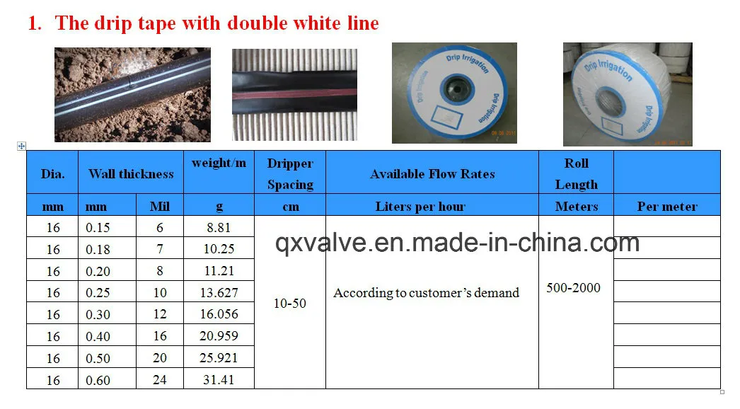 Drip Tape Fittings Plastic PVC 16mm PE Hose Irrigation System Polyethylene Tape