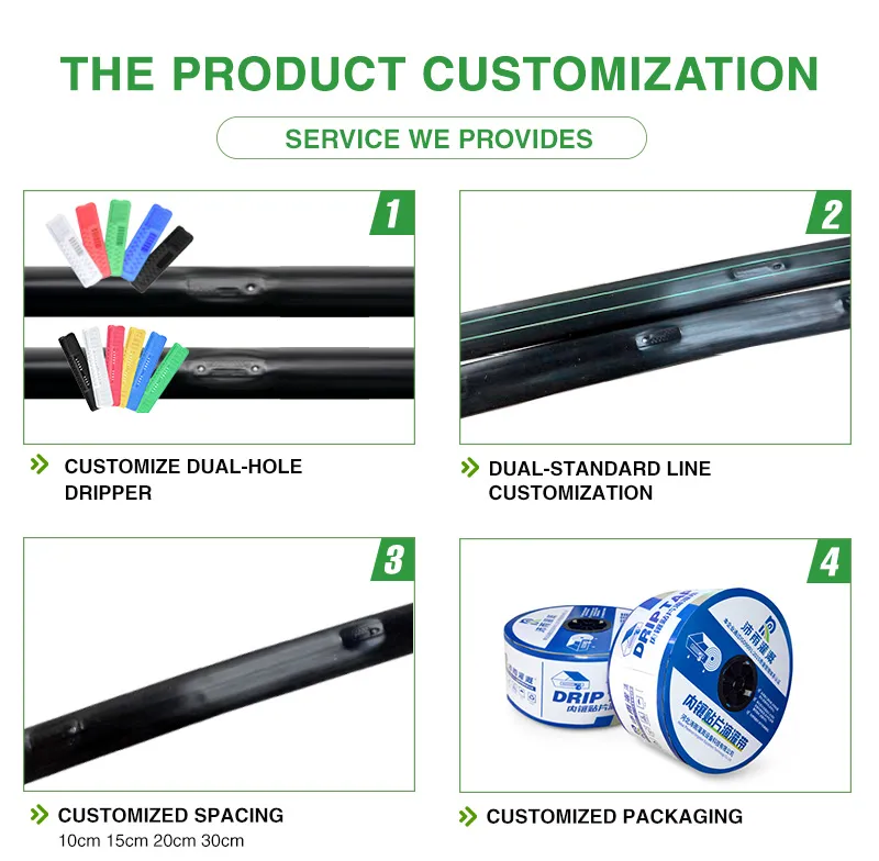 Drip Irrigation System Plastic 16mm Hose Emitter and Valve Fittings Flat Drip Tape for Agriculture Farm Potato Chili Peppers