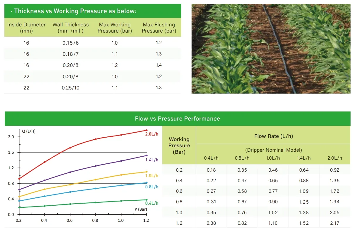 Agriculture 1 Hectare Plastic PE Hose Manufacture Garden Water Tube Drip Irrigation System16mm 22mm Drip Tape for Farm Cotton