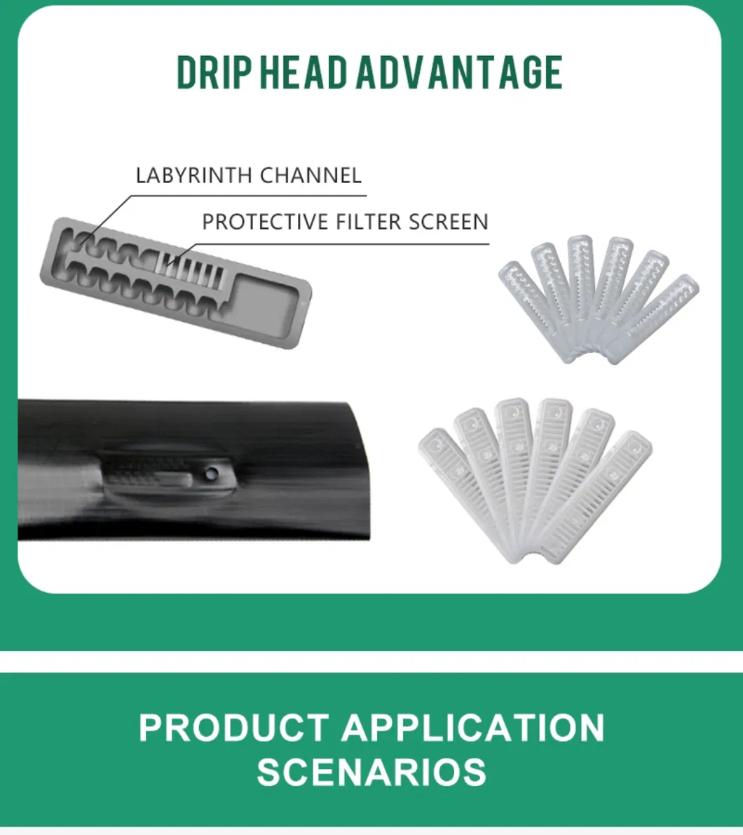 Agricultural Farm Polyethylene Plastic Pipe Inlaid Drip Head Lay Flat Drip Irrigation Tape 16mm