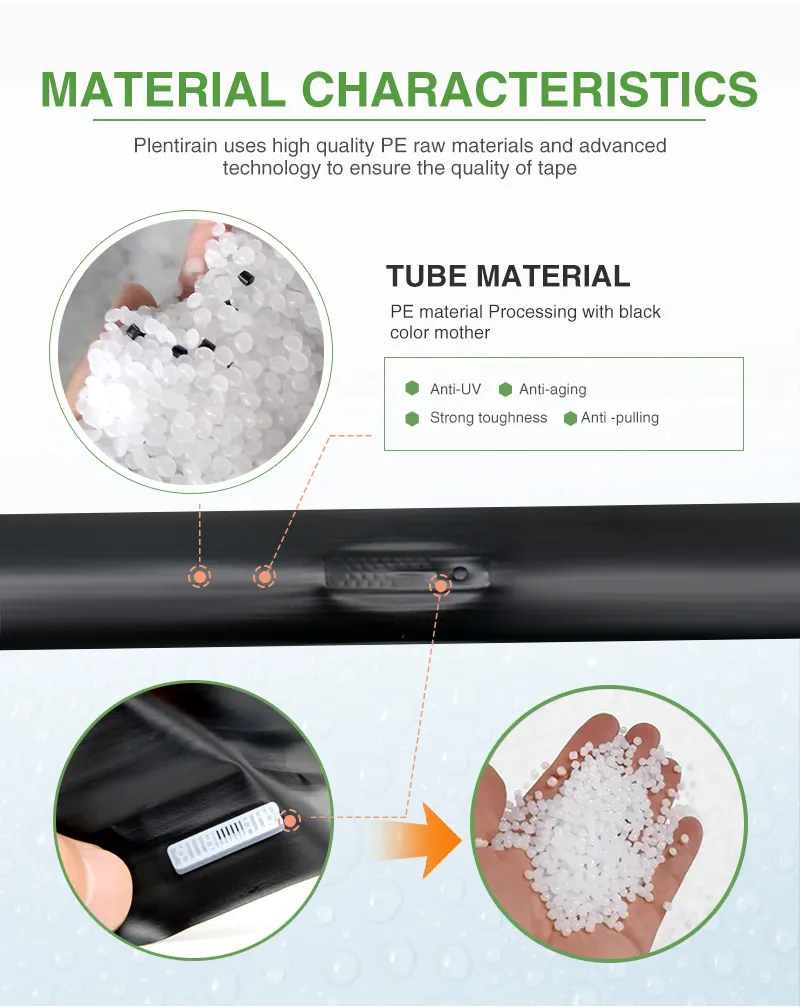 Drip Irrigation System Plastic 16mm Hose Emitter and Valve Fittings Flat Drip Tape for Agriculture Farm Potato Chili Peppers