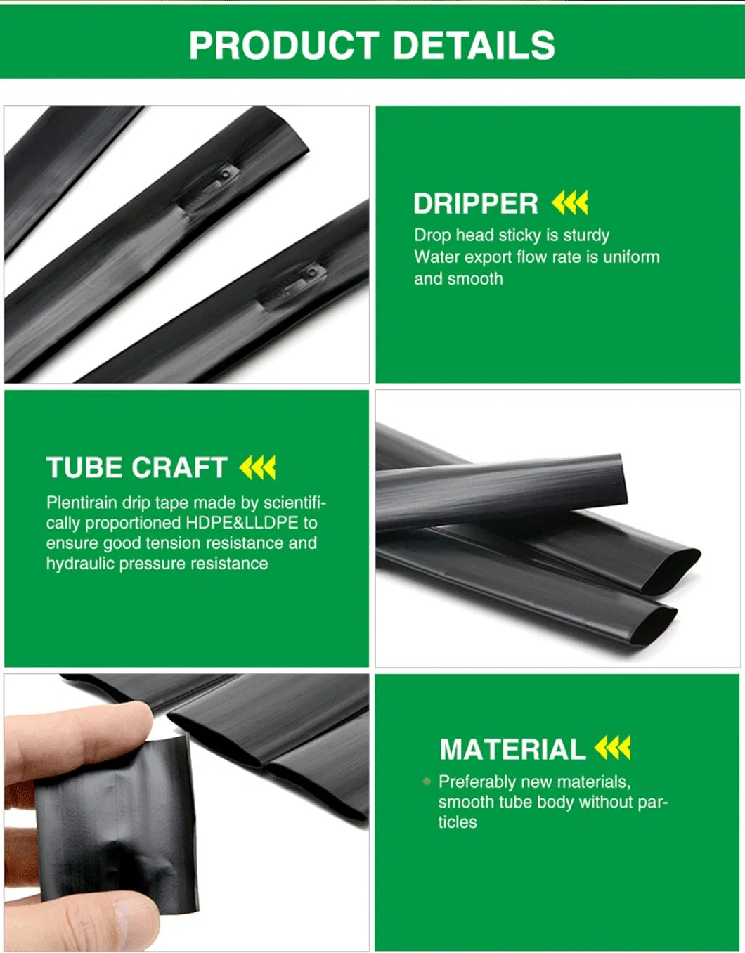 UV Resistant Anti-Clogging Drip Irrigation Tape for Agriculture