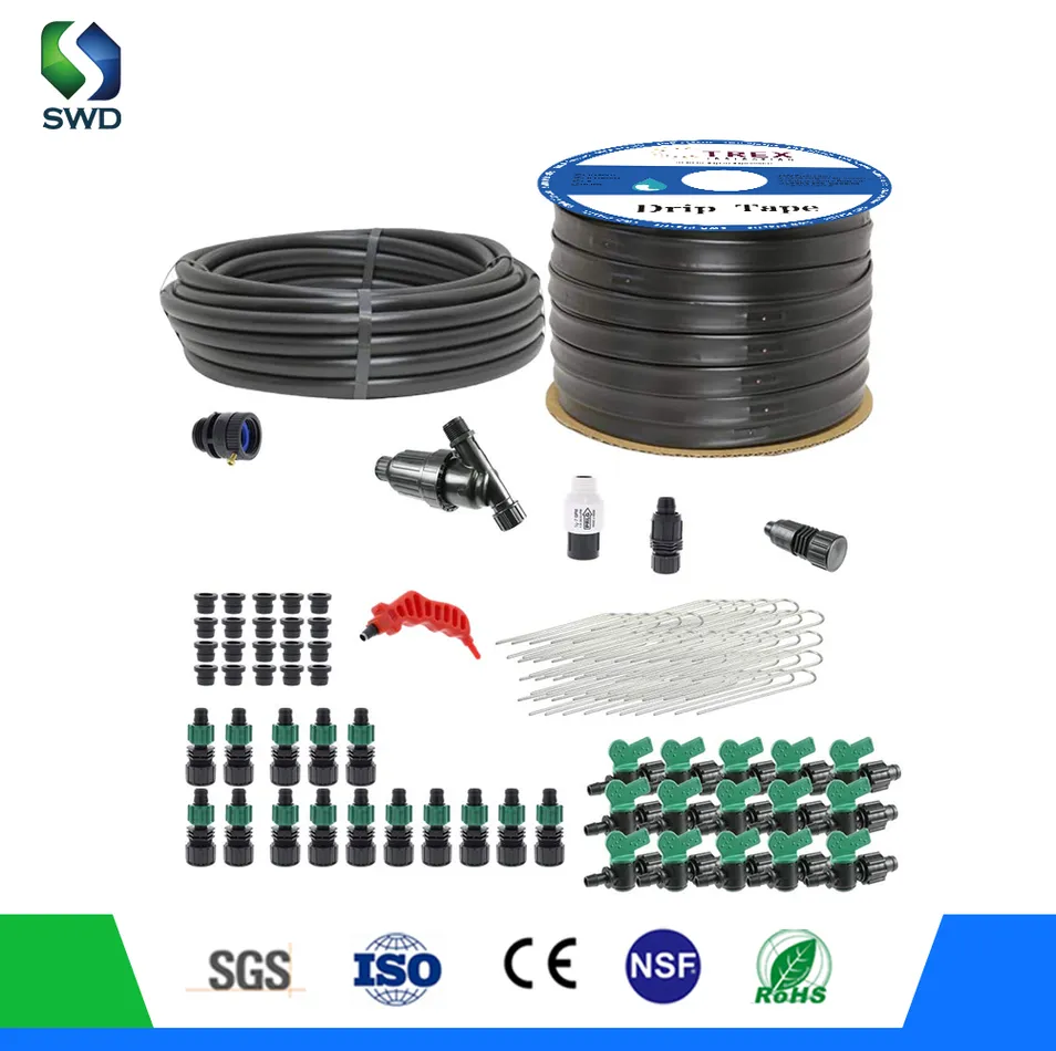 100%PE Agricultural Drip Irrigation Tape with Flat Emitters for Irrigation and Greenhouse Water Saving